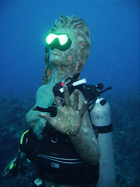 Sunset Mermaid In Scuba Gear